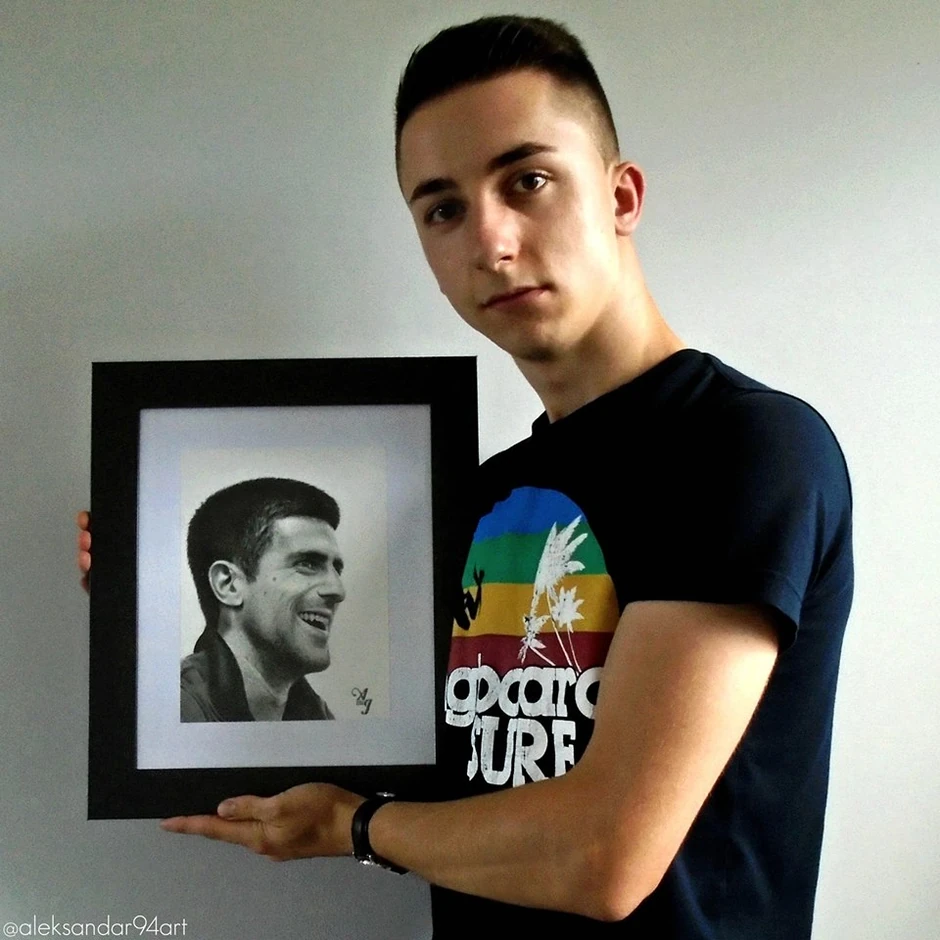 Ništa bez Noleta: Aleksandrov portret Đokovića postavljen je kao bilbord na Novom Beogradu