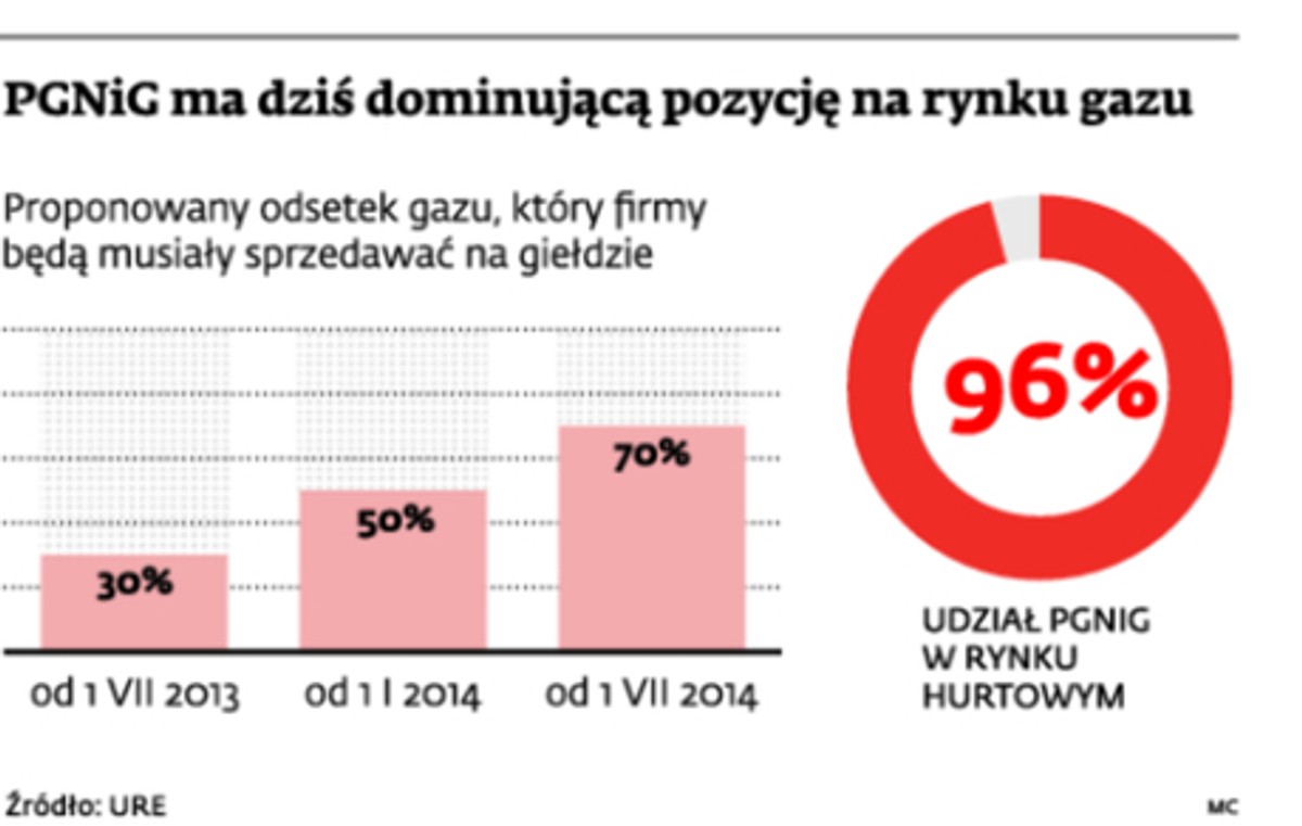 PGNiG ma dziś dominującą pozycję na rynku gazu