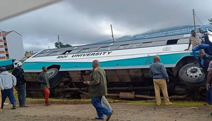 Moi University bus involved in accident along Naivasha-Nairobi Highway