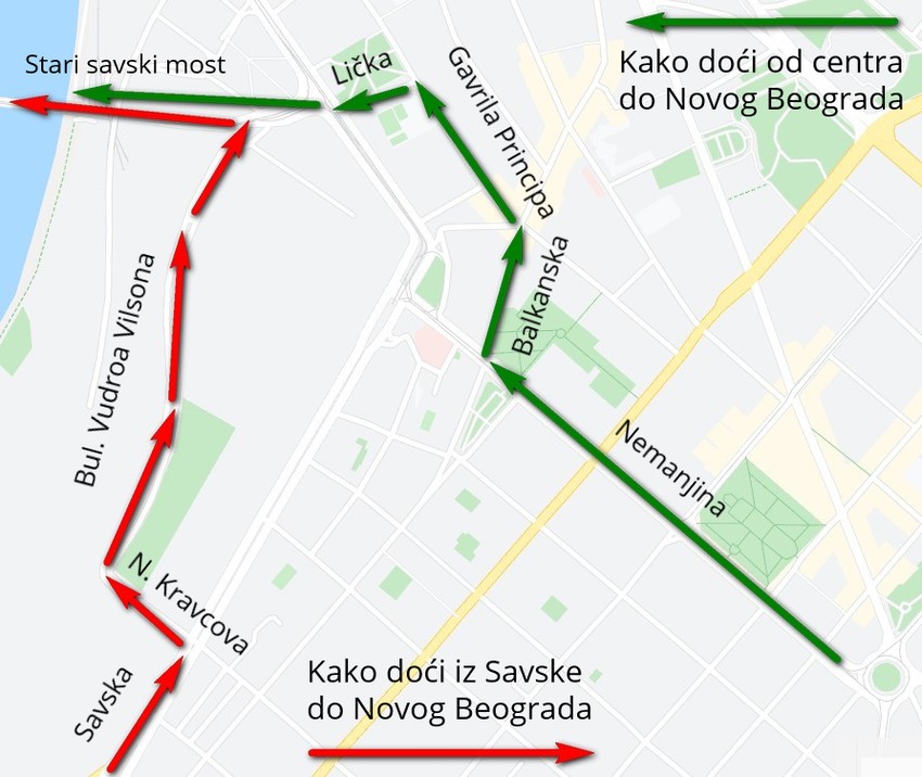 "Uputstvo" za vozače, kako doći do i od Novog Beograda