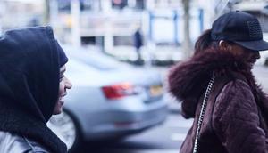 Wizkid and Jada Pollock share a laugh on the streets of London.