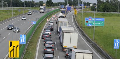 Autostrada A4 stoi w korku