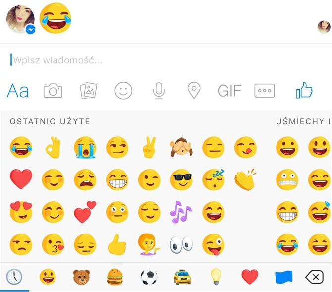 Nowe emoji w aplikacji Facebook Messenger