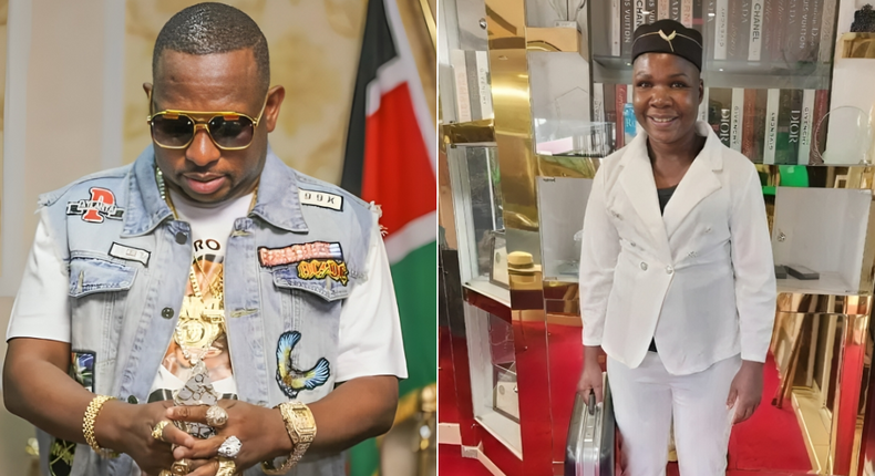 A collage of former Nairobi Governor Mike Sonko and Conjestina