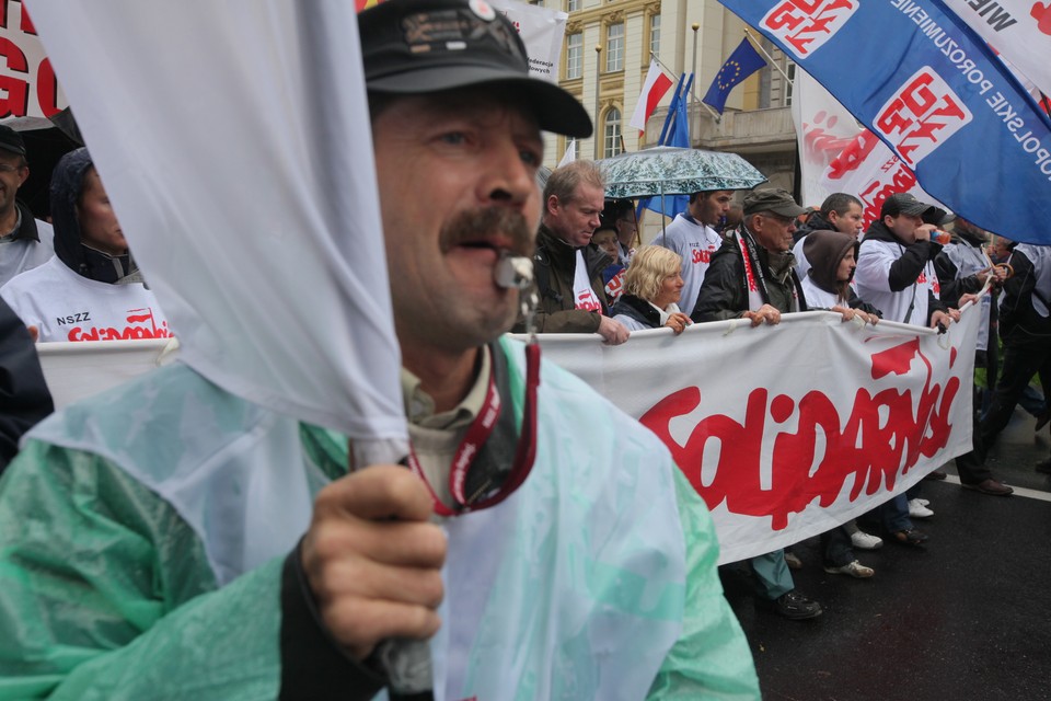 WARSZAWA SOLIDARNOŚĆ PROTEST PRZECIWKO CIĘCIOM BUDŻETOWYM