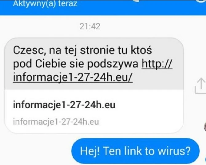 Tak wyglądają rozsyłane przez oszustów wiadomości