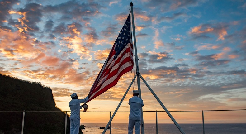 Sailors aboard the aircraft carrier USS Carl Vinson.