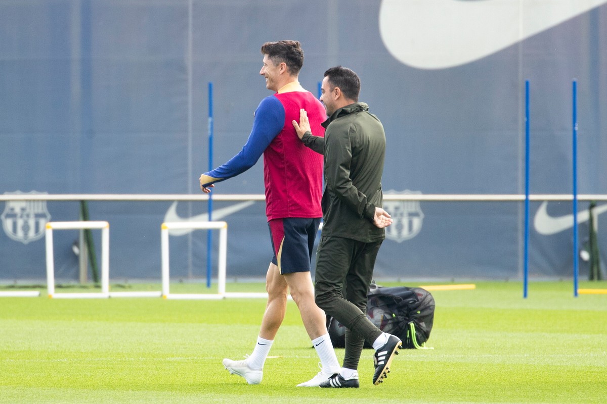 Robert Lewandowski i Xavi Hernandez