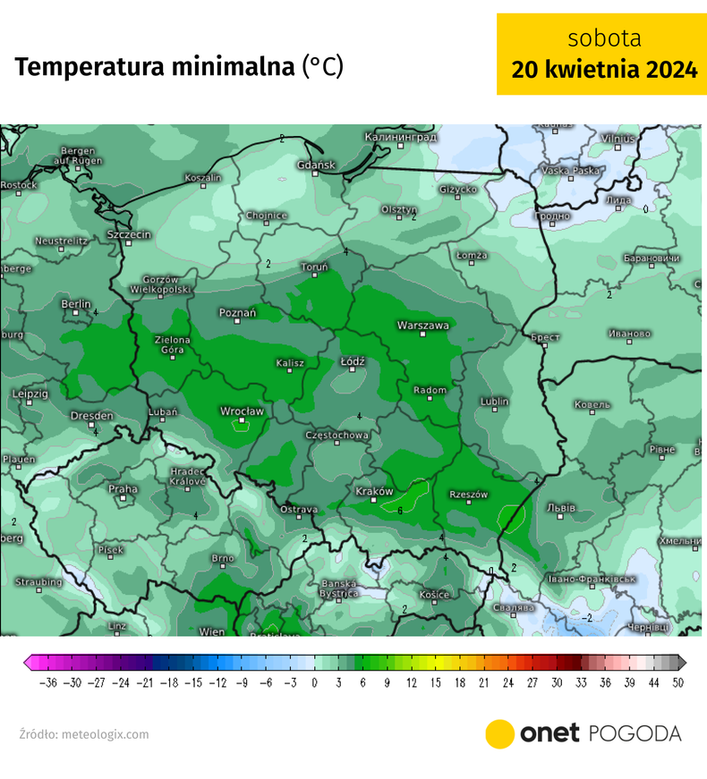 W nocy lokalnie możliwe są niewielkie przymrozki