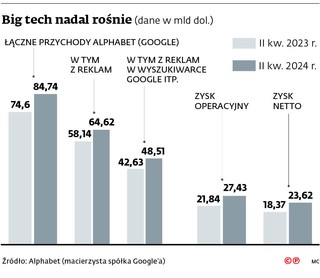 Big tech nadal rośnie (dane w mld dol.)