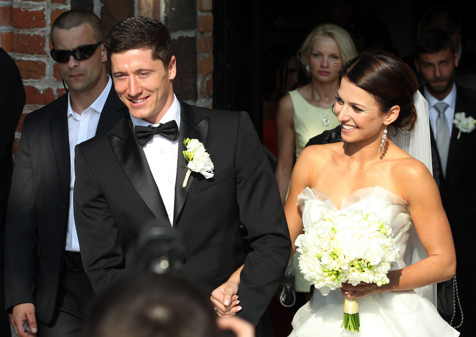 Anna i Robert Lewandowscy w dniu ślubu