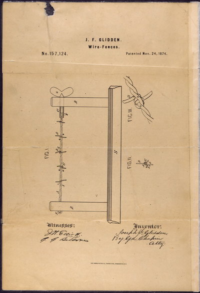 Rysunek przedstawiający patent Gilddena