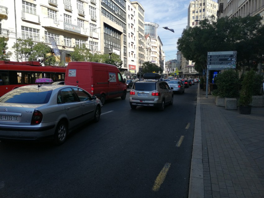 Potez od Terazija ka Trgu republike