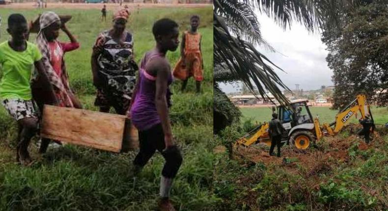 Families storm cemetery to pick exhumed corpses of relatives