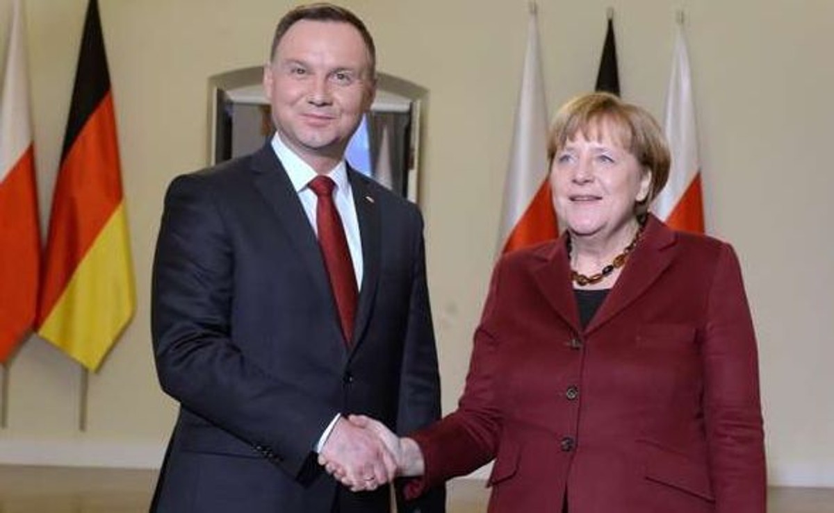Andrzej Duda i Angela Merkel