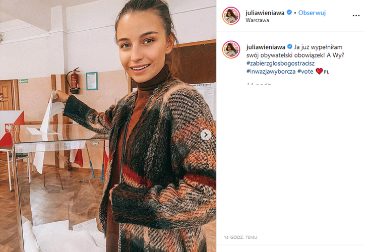 Julia Wieniawa na wyborach