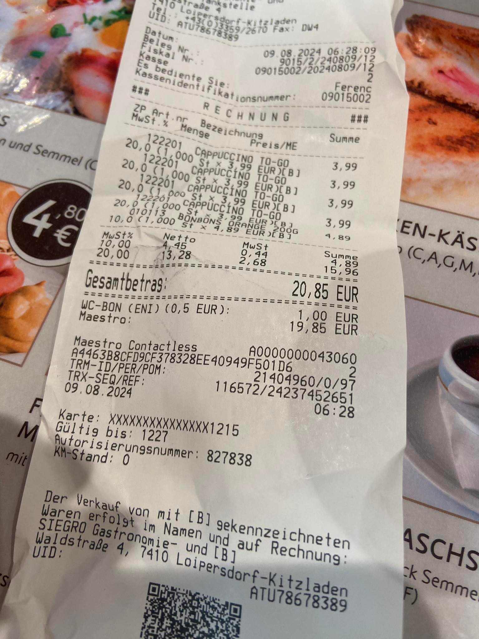 Čitateľka sa zastavila na pumpe v Rakúsku.