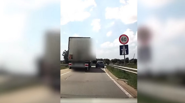 A kamionos életveszélyes manőverek közepette próbált meg visszatolatni az autópályára 