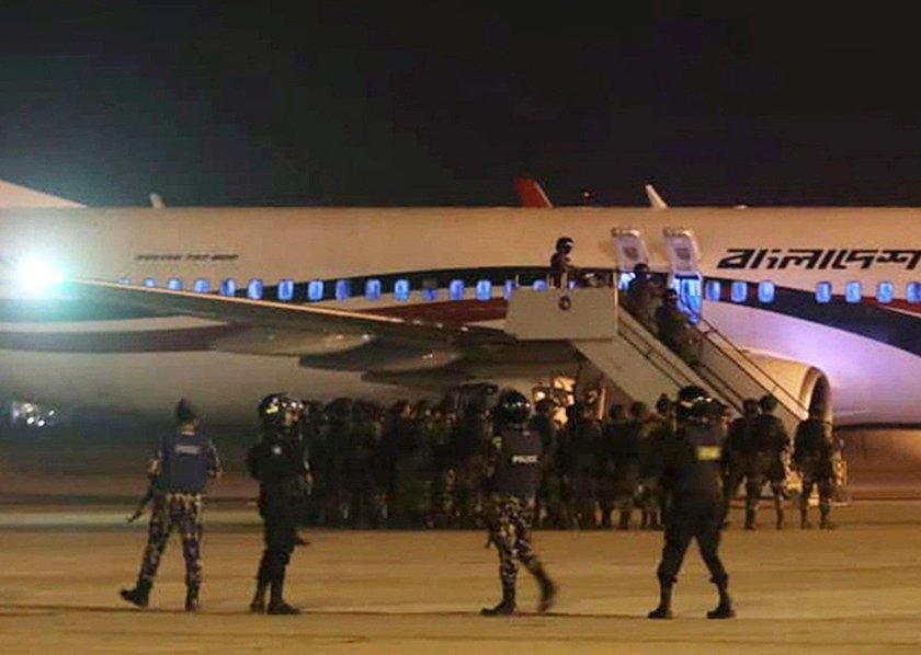 Hijacked plane at Chittagong airport