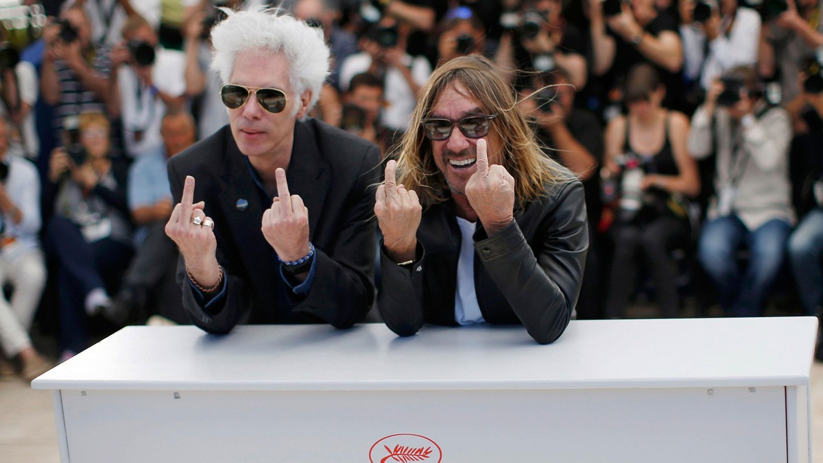 Director Jim Jarmusch and singer Iggy Pop pose during a photocall for the film Gimme Danger out of