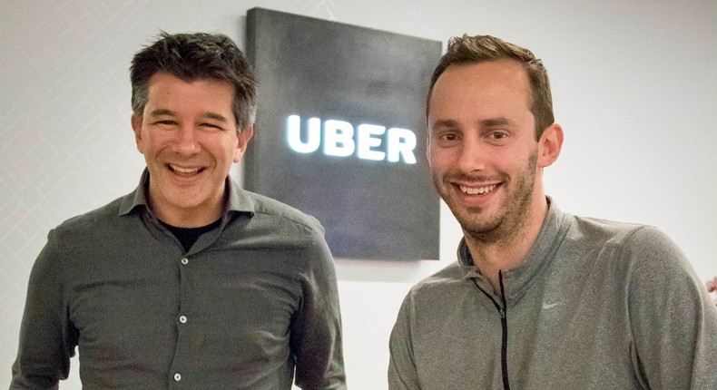 Travis Kalanick (left) and Anthony Levandowski