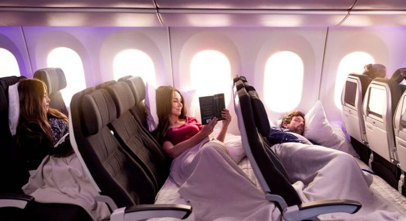 The Skycouches can be cheaper than airline premium economy seating, which typically offers more legroom and better food, but doesn't lie flat.Air New Zealand