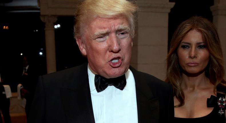 President-elect Donald Trump at his New Year's Eve celebration at the Mar-a-Lago Club in Palm Beach, Florida, on December 31.