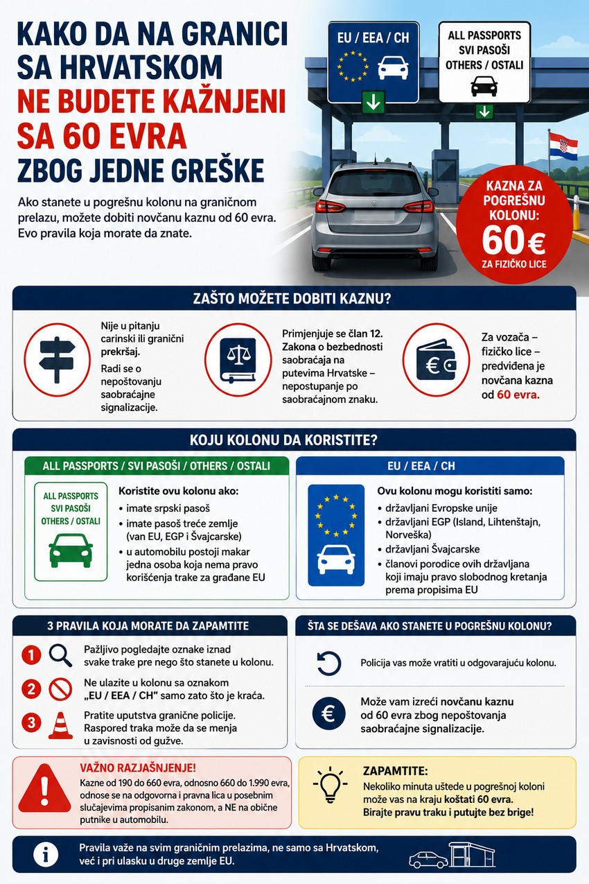 Postoje važna pravila kojih se treba pridržavati prilikom dolaska na granični prelaz sa državom koja je članica EU