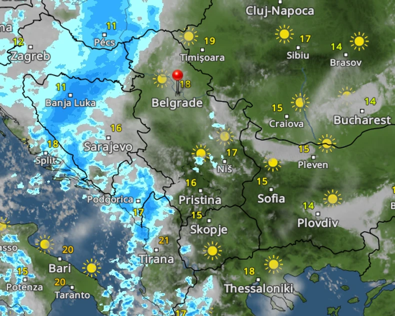 Radarski snimci u 10 časova