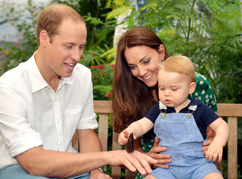 Książę William, księżna Kate i mały Jerzy