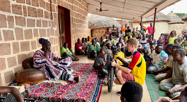 Trey Haun receives hero’s welcome at Mamprugu Palace after winning 2 medals in Unicycling