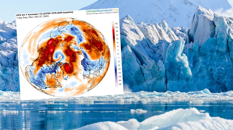 Na Grenlandii doszło do nietypowej anomalii pogodowej (screen: climatereanalyzer.org)