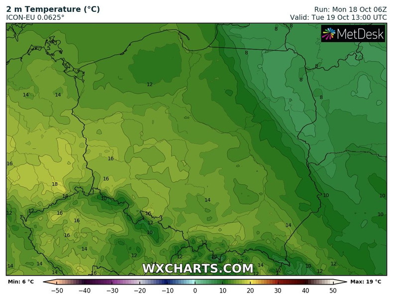 Temperatura bardzo zróżnicowana