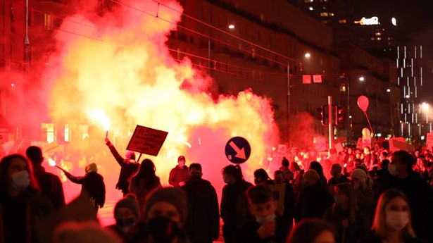 Jeden z protestów Strajku Kobiet w Warszawie