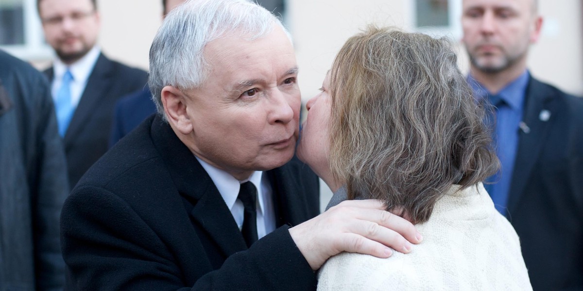 Jarosław Kaczyński i Janina Goss