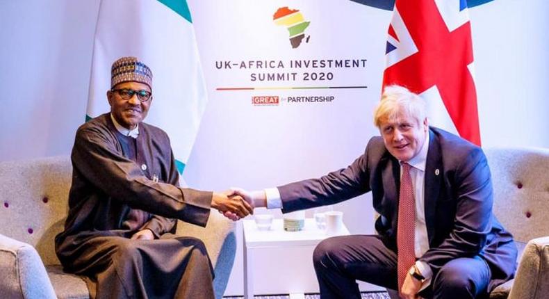 President Buhari and UK PM Boris Johnson (PM News)