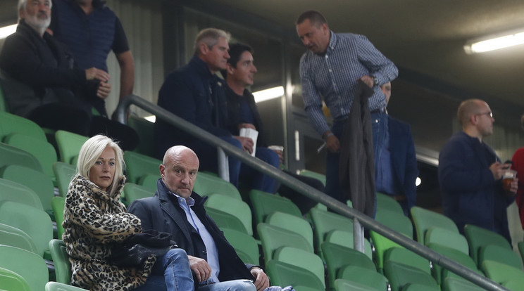 Marco Rossi a Vidi európai kupameccsét a lelátóról tekintette meg a feleségével. A válogatott találkozóját is a nézőtérről izgulhatja végig /Fotó: Fuszek Gábor