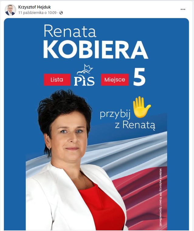 Komendant Krzysztof Hejduk wspiera kandydatów PiS-u
