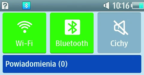 Funkcje Wi-Fi, Bluetooth i wyciszenia telefonu możemy aktywować bezpośrednio z poziomu ekranu startowego