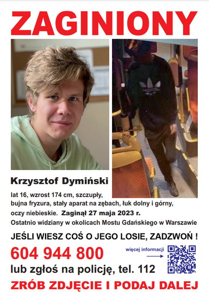 Rysopis zaginionego Krzysztofa Dymińskiego