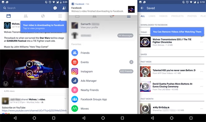 Zapisywanie wideo w Facebooku na Androida