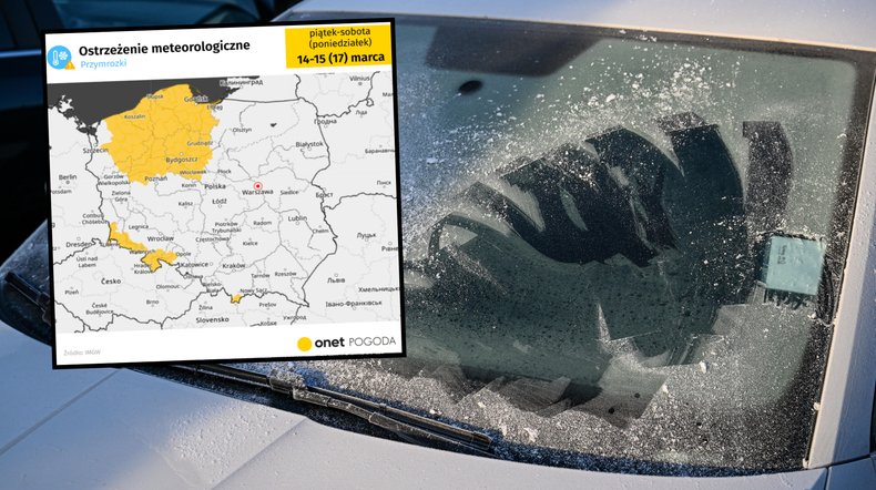 Żółte ostrzeżenia IMGW. Przymrozki zaatakują już najbliższej nocy (mapa: IMGW)