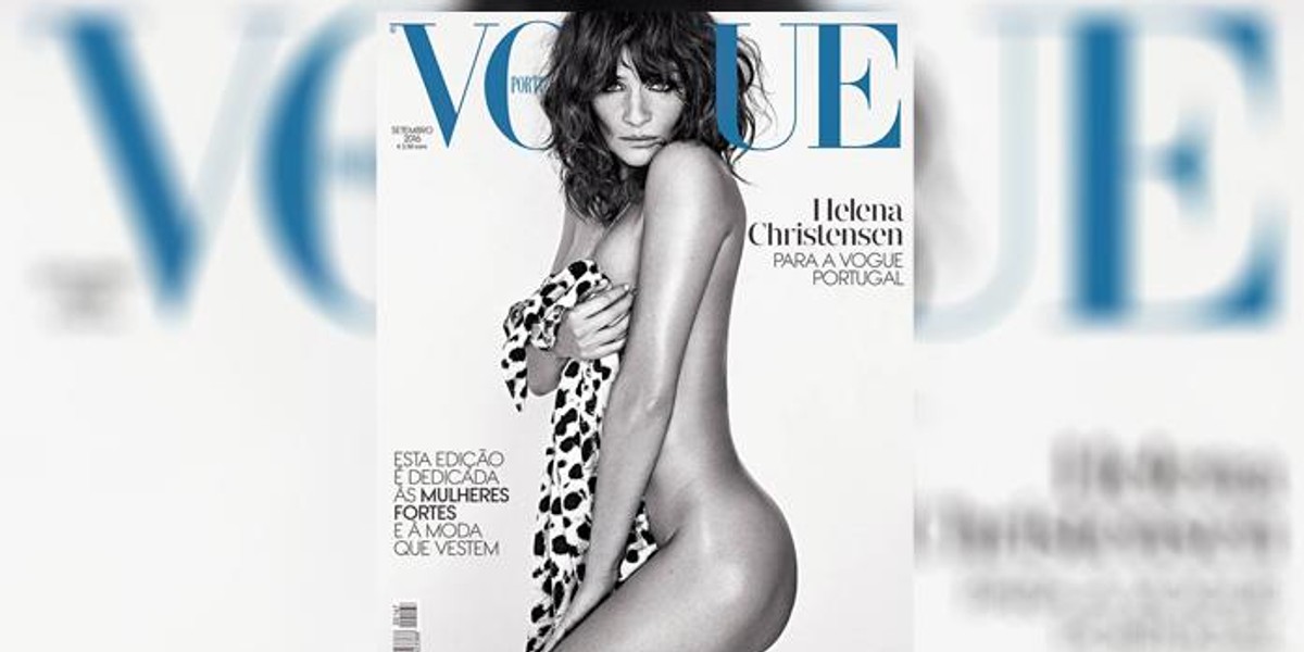 Helena Christensen na okładce „Vogue"