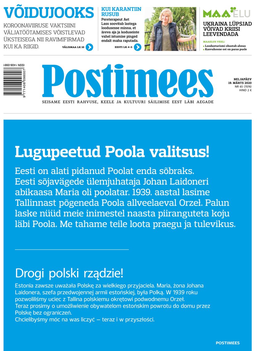 „Uważaliśmy Polskę za naszego przyjaciela” - mówią rozczarowani Estończycy. Poszło o granicę niemiecko-polską