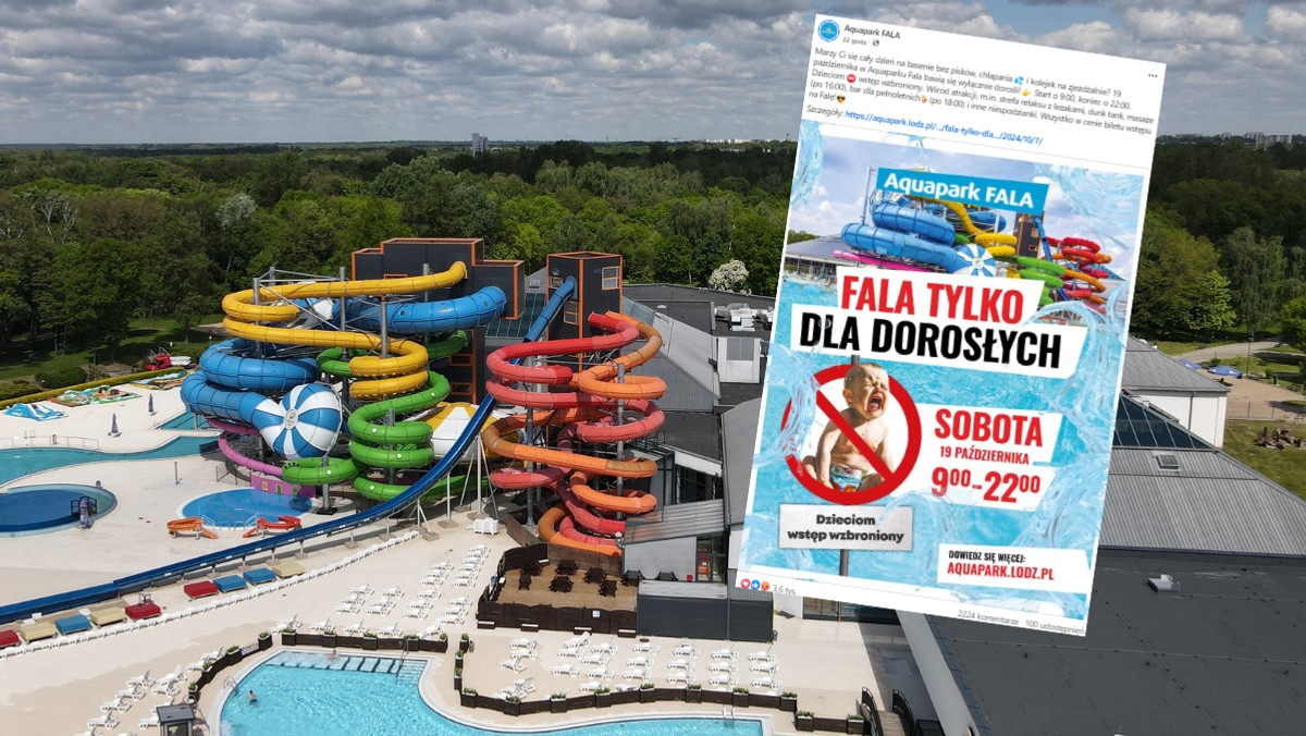 Aquapark w Łodzi zorganizował dzień bez dzieci. Burza w sieci