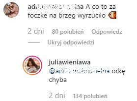 Julia Wieniawa na Instagramie