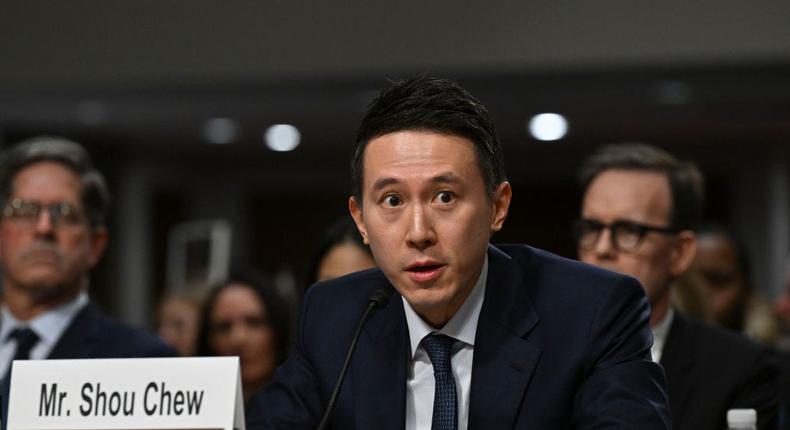 Tiktok CEO Shou Chew testifying before Congress in January.The Washington Post