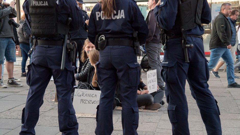 Protest Solidarni_e z Afgańczykami w Gdańsku