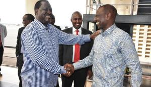 File image of DP Ruto with Raila Odinga