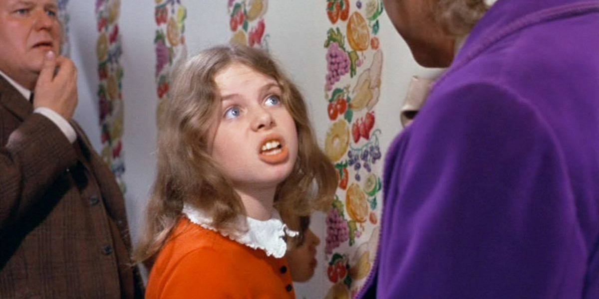 Veruca Salt - rozpieszczone do granic możliwości dziecko z filmu "Willy Wonka i Fabryka Czekolady"